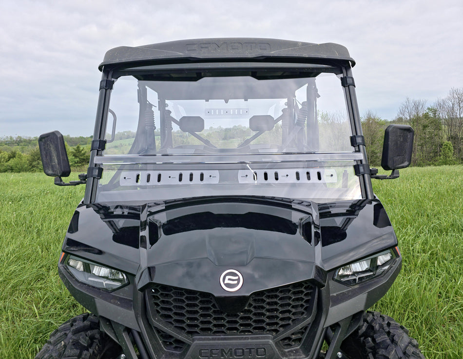 CFMoto UForce 800 XL - 2 Pc General - Purpose Windshield with Vent and Clamp Options - 3 Star UTV