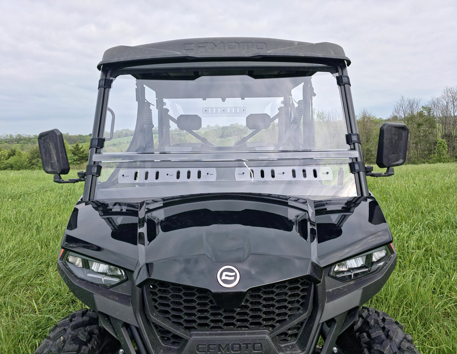 CFMoto UForce 800 XL - 2 Pc General - Purpose Windshield with Vent and Clamp Options - 3 Star UTV