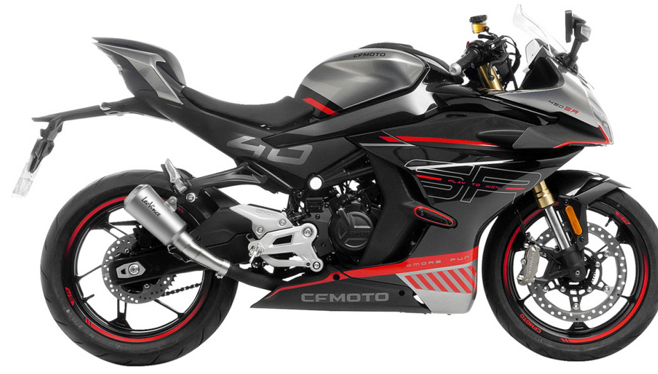 LEOVINCE - CFMOTO 450SS - LV-10 Slip-On Muffler, Matte Stainless Steel