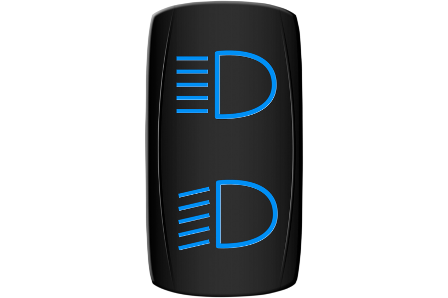 Moose Offroad - Rocker Switch - Hi/Lo Beam - Blue