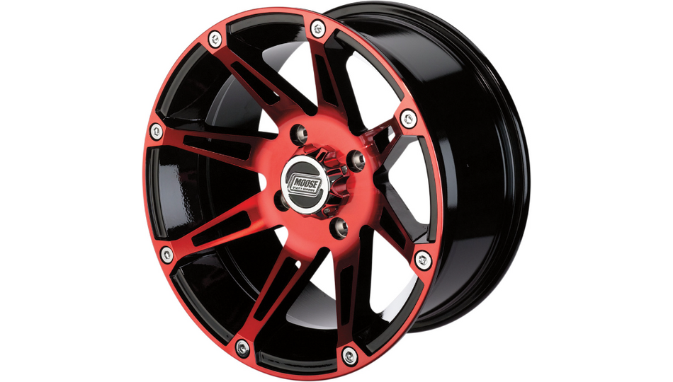 Moose Offroad - Wheel - 387X - Anodized Red/Black - 12x7 - 4/110 - 4+3