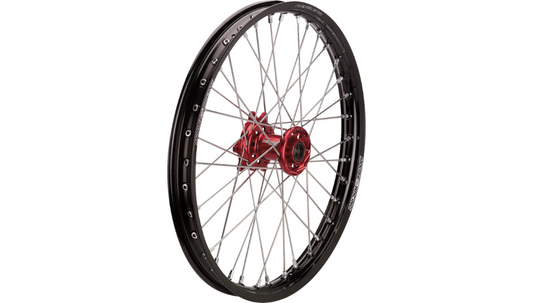 Moose Offroad - Wheel Assembly - SX-1 - Complete - Front - Black Wheel/Red Hub - 21x1.6 - Beta