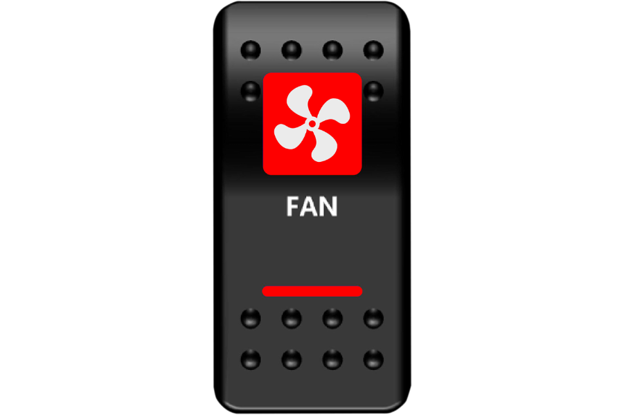 Moose Offroad - Rocker Switch - Fan - Red