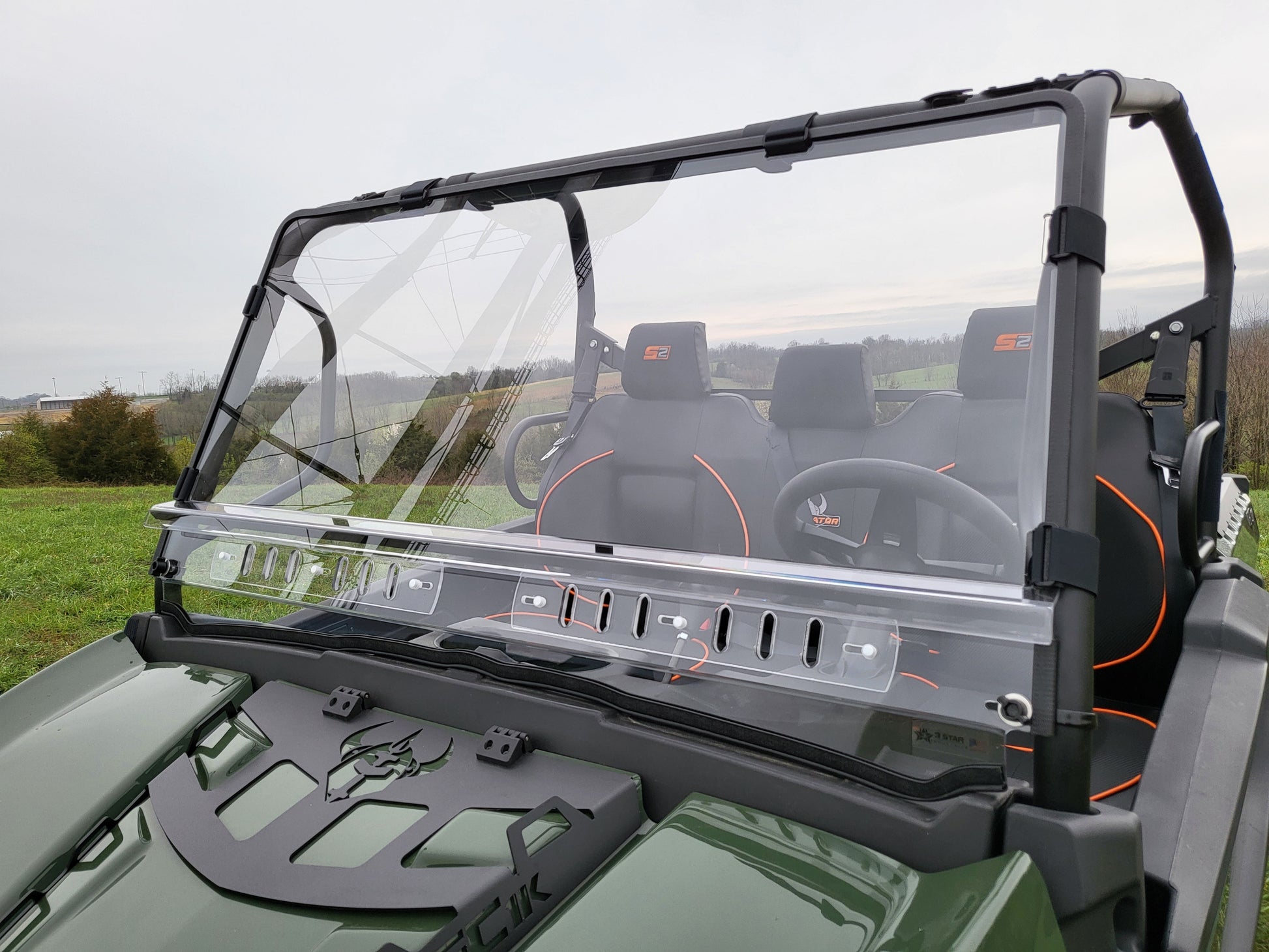 Intimidator GC1K 6-Seater - 2 Pc Windshield with Vent, Clamp, and Hard Coat Options - 3 Star UTV