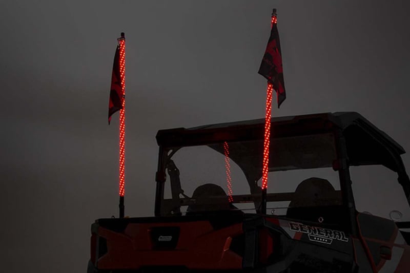 Rough Country - Multi-Color LED - Whip | 4' Long | Pair