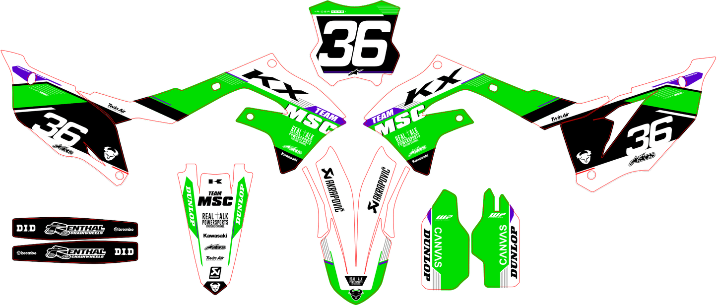 TEAM MSC - KAWASAKI MX GRAPHIC KIT #1