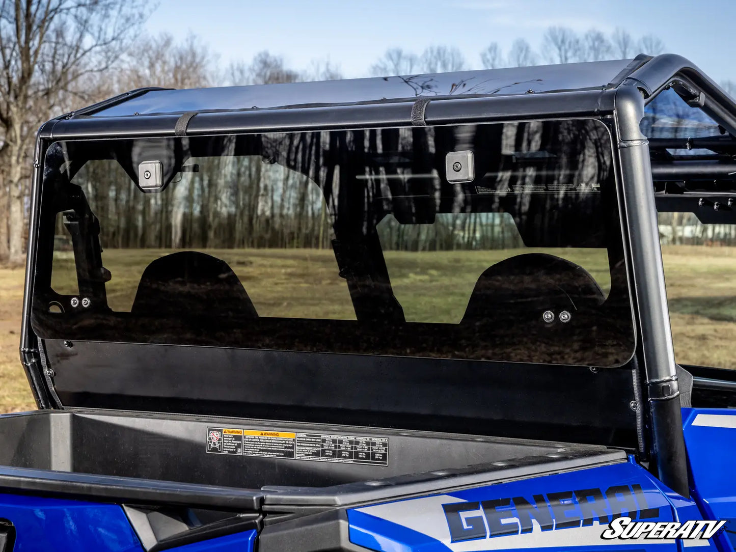 SuperATV - Polaris General XP 1000 Rear Glass Windshield