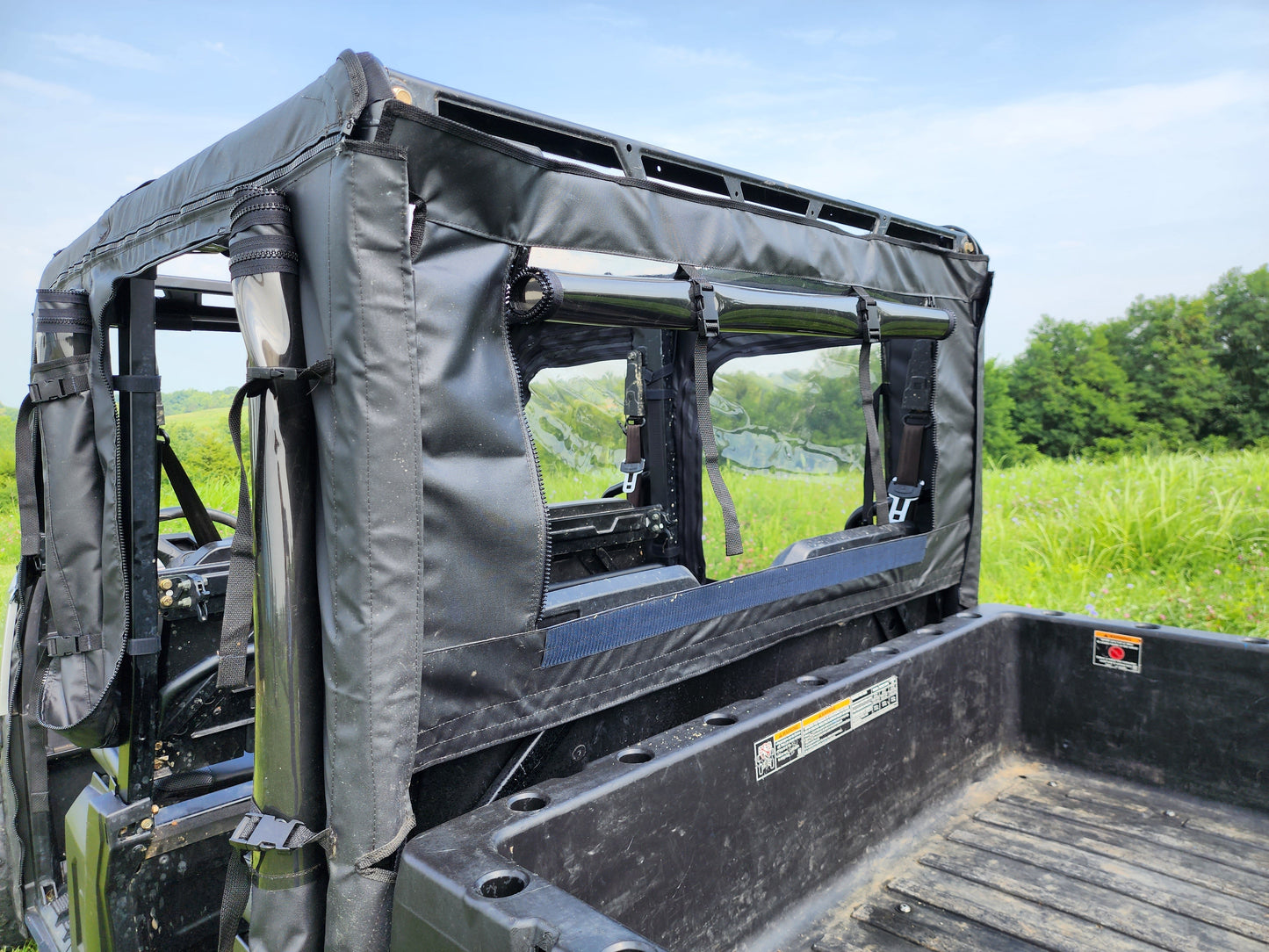 Polaris Ranger Crew 570 Mid Size - 4 Passenger - BLACK - Full Cab Enclosure for Hard Windshield - 3 Star UTV