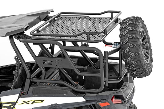 Rough Country - Tubular Rear Cargo Rack - Spare Tire Mount | Polaris RZR XP 1000