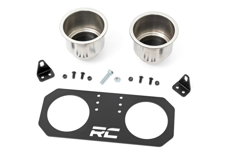 Rough Country - Passenger Grip Handle Dual Cup Holder - Polaris RZR Turbo R 4