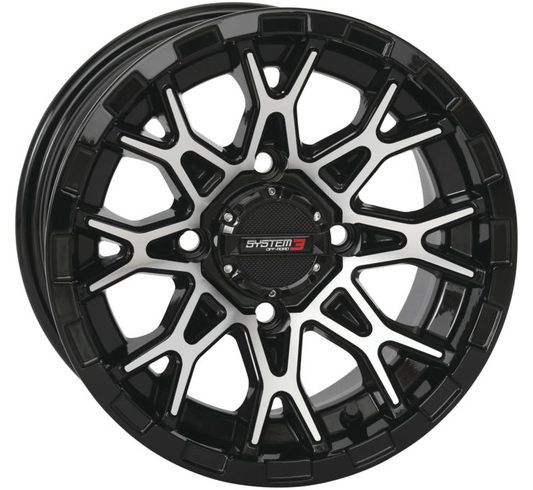 SYSTEM 3 | ST-6 | GLOSS BLACK / MACHINED - 12"X7" - 4/110 - 4+3