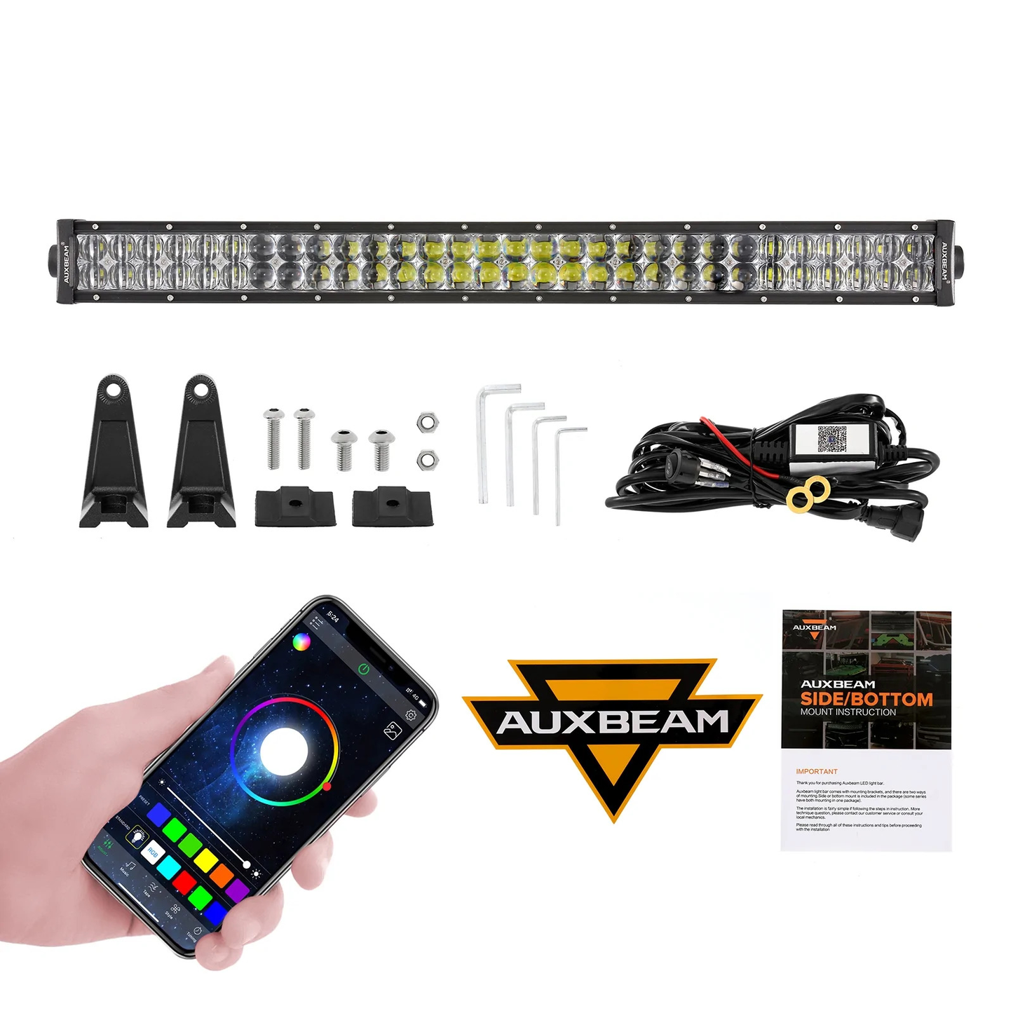 52" INCH V-PRO SERIES STRAIGHT/CURVED RGBW COLOR CHANGING LED LIGHT BAR