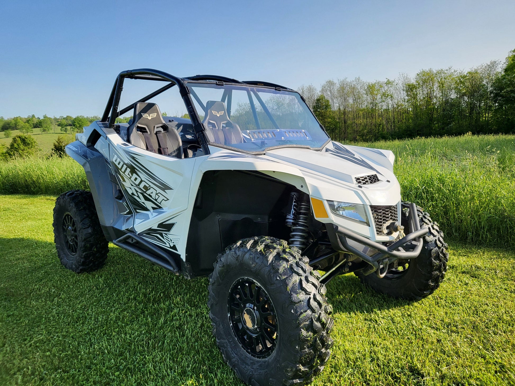 Arctic Cat Wildcat XX 2-Seater 1-pc Windshield with Clamp, Vent & Hard Coat Options - 3 Star UTV