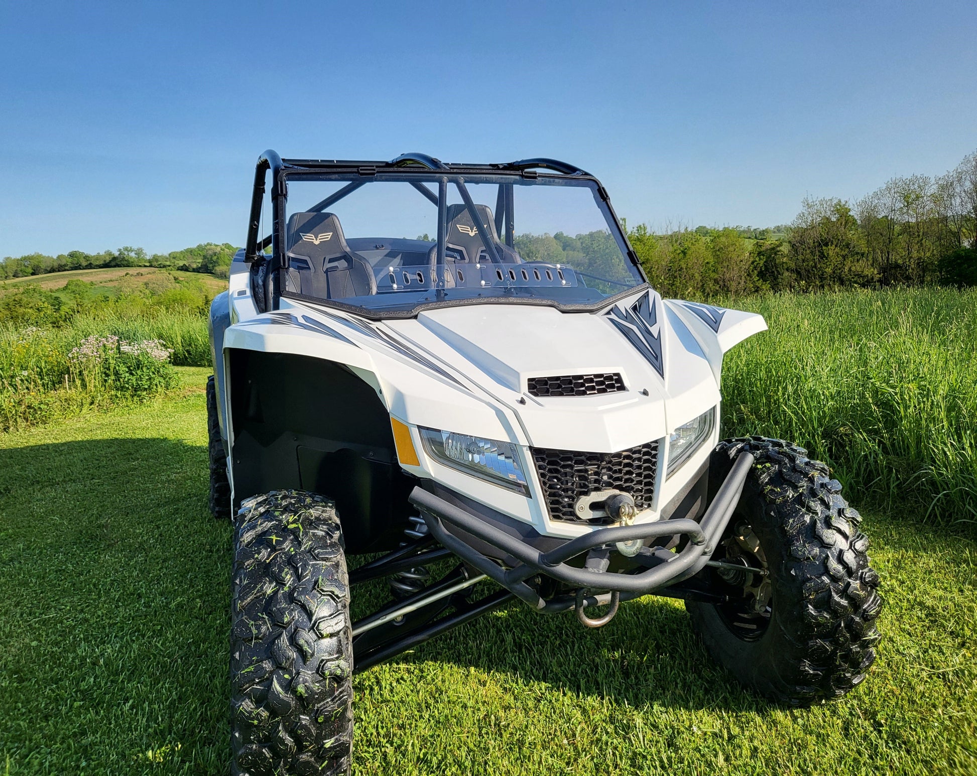 Arctic Cat Wildcat XX 2-Seater 1-pc Windshield with Clamp, Vent & Hard Coat Options - 3 Star UTV