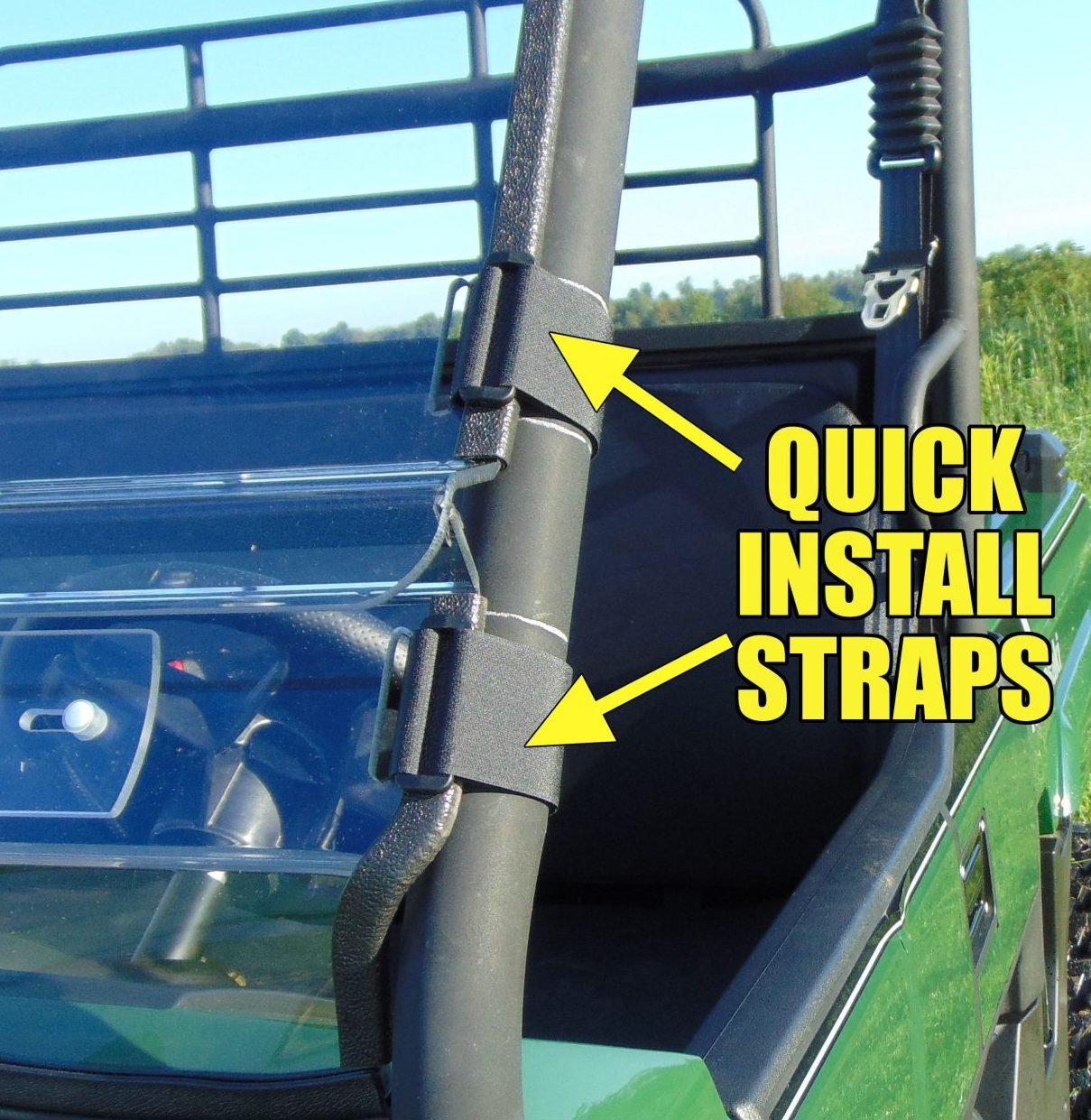 Bison 400U/200U 200P - 1 Pc Lexan Back Panel w/Vent, Clamp and Lower Panel Options - 3 Star UTV