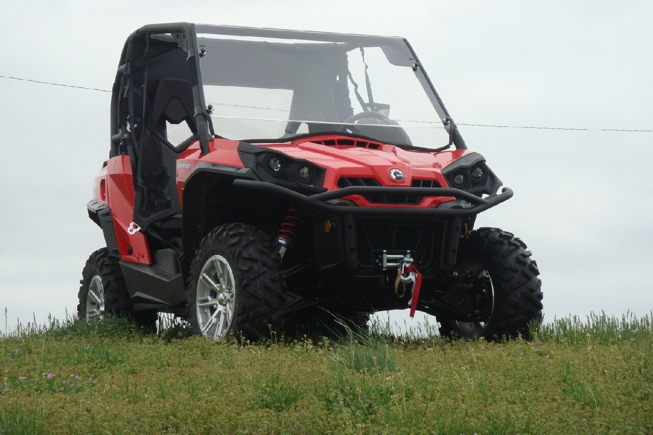 Can-Am Commander - 2 Pc Scratch-Resistant Windshield w- Vent and Clamp Options - 3 Star UTV