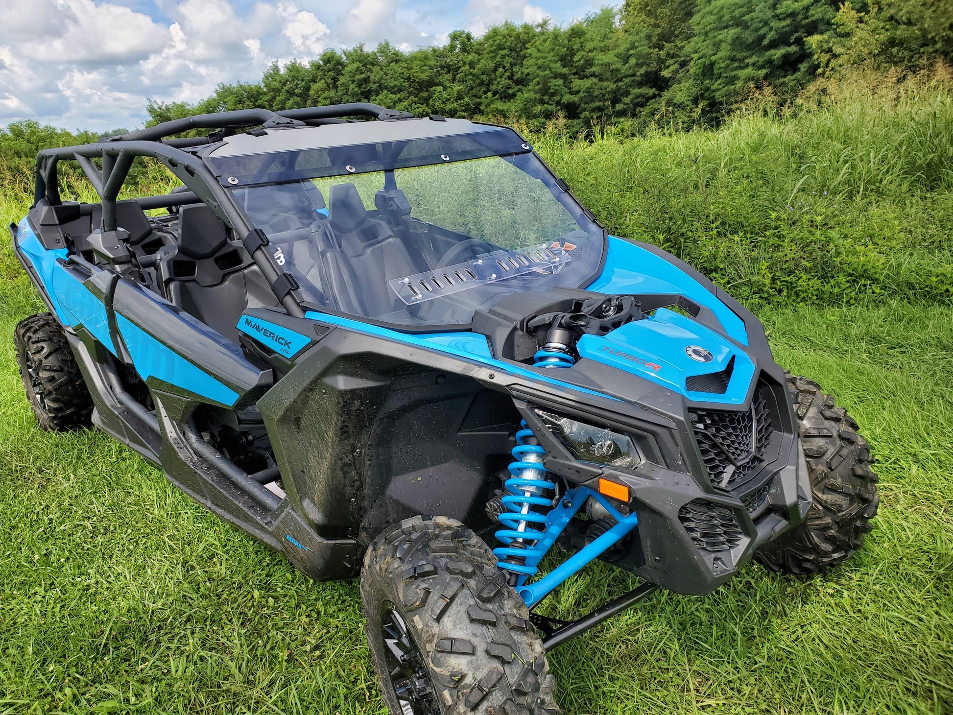 Can-Am Maverick X3 Max - 2 Pc Windshield with Clear Visor w/Hard Coat, Vent, and Clamp Options - 3 Star UTV