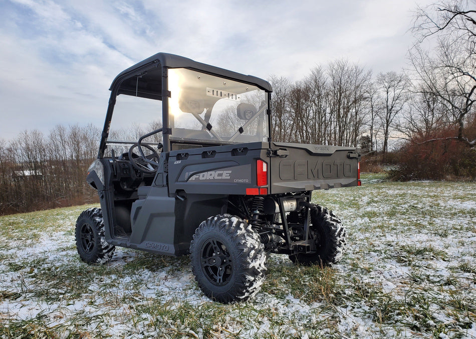 CF Moto UForce 600 - 1 Pc Lexan Back Panel w- Clamp and Vent Options - 3 Star UTV