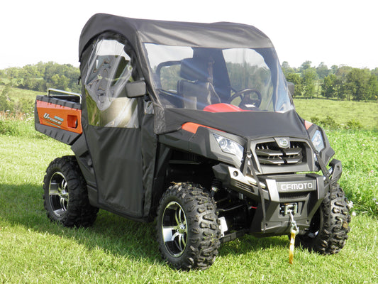 CF Moto UForce 800 - Full Cab Enclosure with Vinyl Windshield with Color, Door Length and Zip Window Options - 3 Star UTV