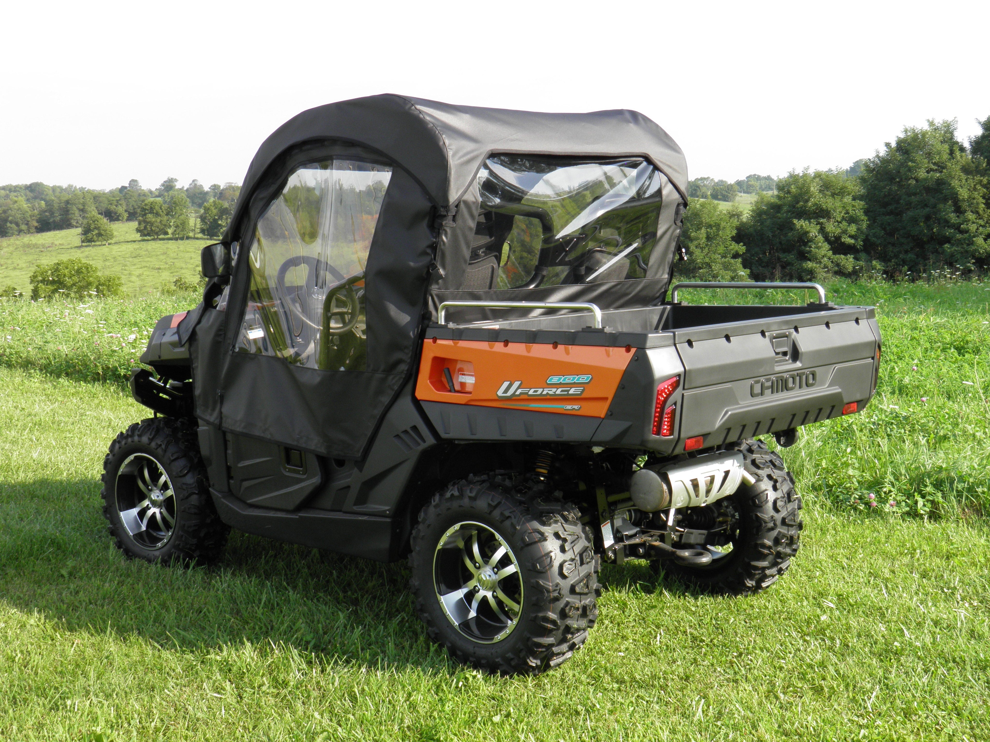 CF Moto UForce 800 - Full Cab Enclosure with Vinyl Windshield with Color, Door Length and Zip Window Options - 3 Star UTV