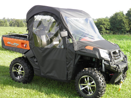 CF Moto UForce 800 - Full Cab Enclosure with Vinyl Windshield with Color, Door Length and Zip Window Options - 3 Star UTV