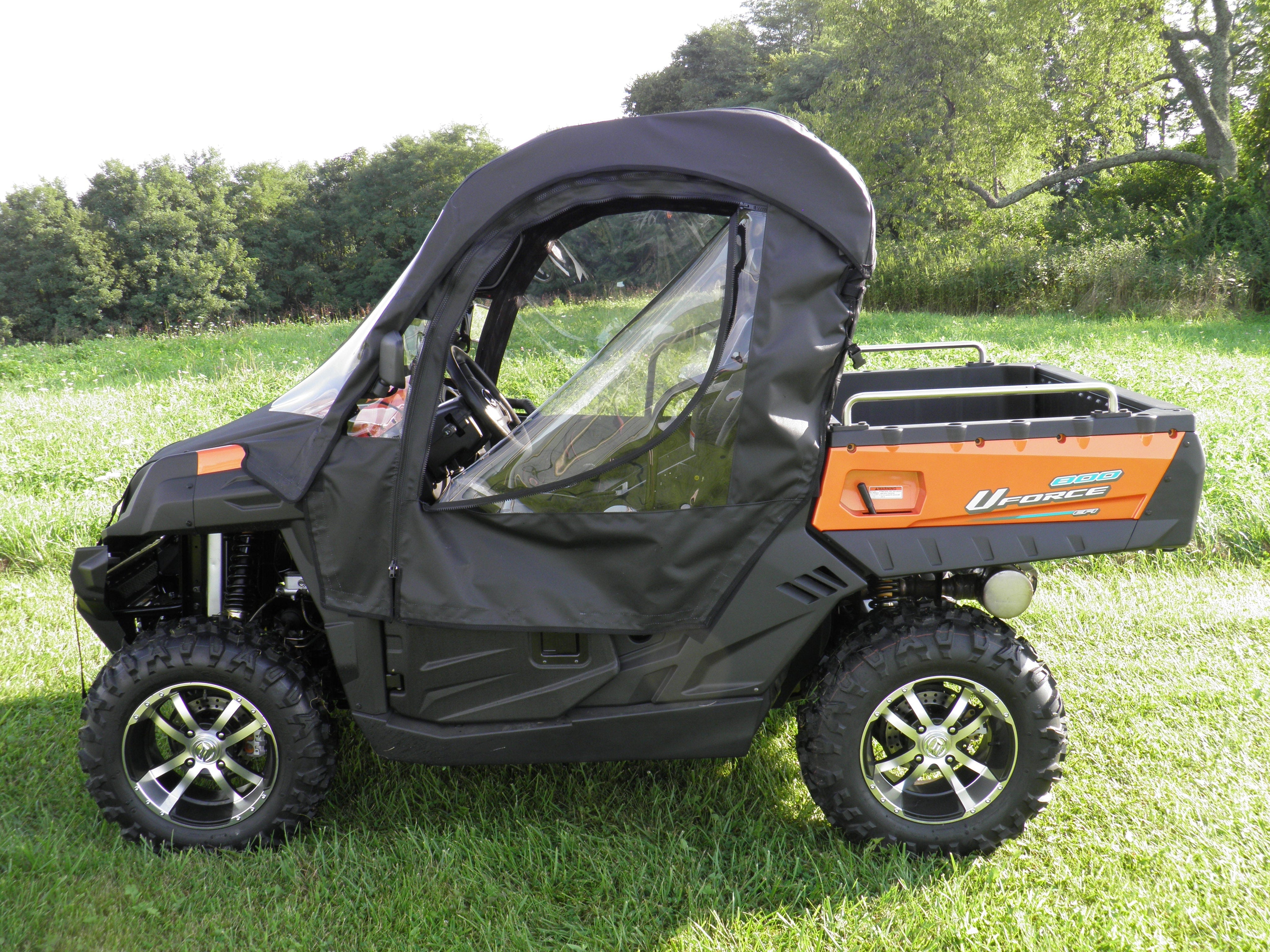 CF Moto UForce 800 - Full Cab Enclosure with Vinyl Windshield with Color, Door Length and Zip Window Options - 3 Star UTV