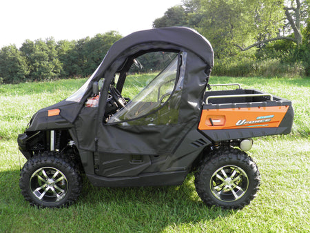 CF Moto UForce 800 - Full Cab Enclosure with Vinyl Windshield with Color, Door Length and Zip Window Options - 3 Star UTV