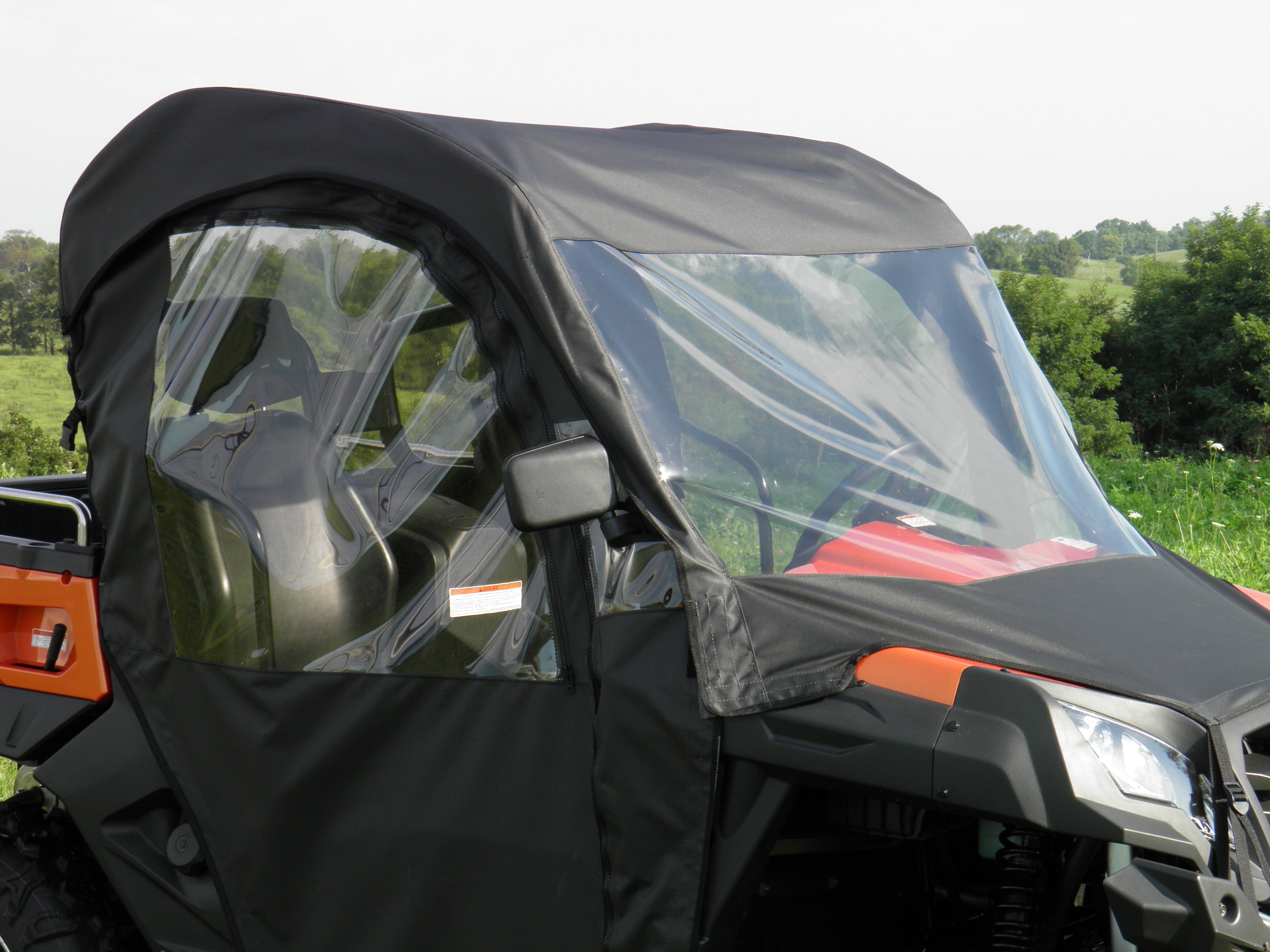 CF Moto UForce 800 - Full Cab Enclosure with Vinyl Windshield with Color, Door Length and Zip Window Options - 3 Star UTV