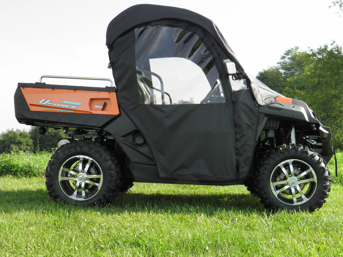 CF Moto UForce 800 - Full Cab Enclosure with Vinyl Windshield with Color, Door Length and Zip Window Options - 3 Star UTV