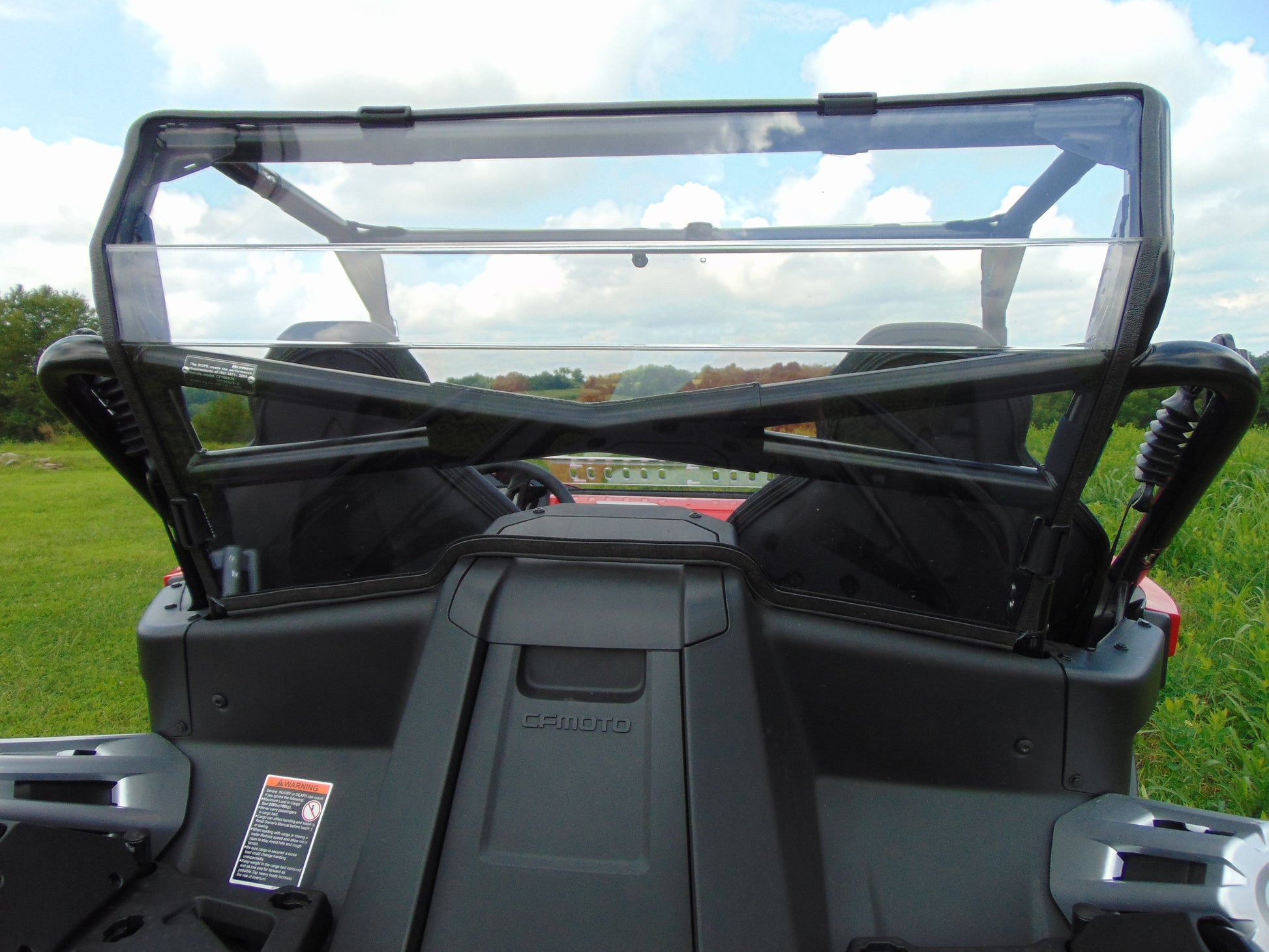 CF Moto ZForce 950 - Rear Windshield w- Tint, Clamp and Vent Options - 3 Star UTV