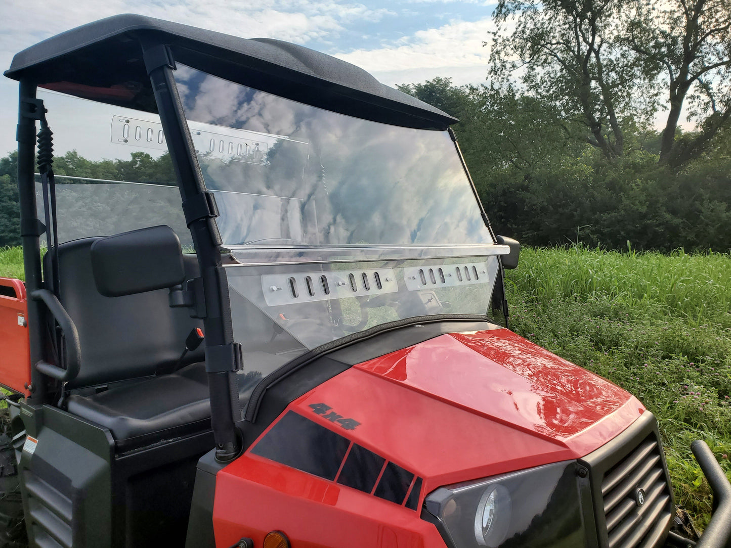 Coleman UT400-HiSun HS 400 - 2 Pc Lexan Windshield w-Clamp, Hard Coat and Vent Options - 3 Star UTV