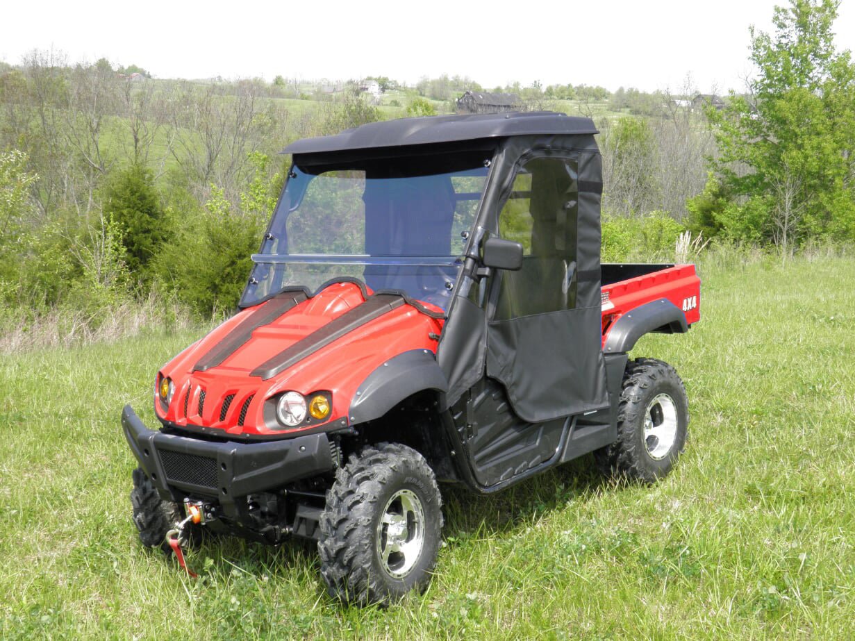 HISUN 500-700 - 2 Pc Scratch-Resistant Windshield w- Clamp and Vent Options - 3 Star UTV