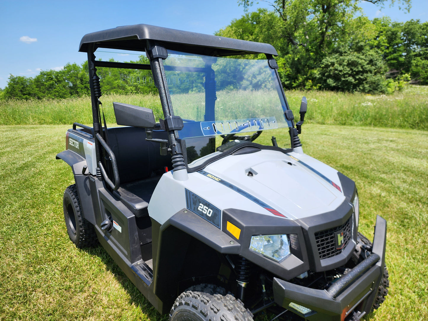 HiSun Sector 250 - 1 Pc Windshield with Vent and Hard Coat Options - 3 Star UTV