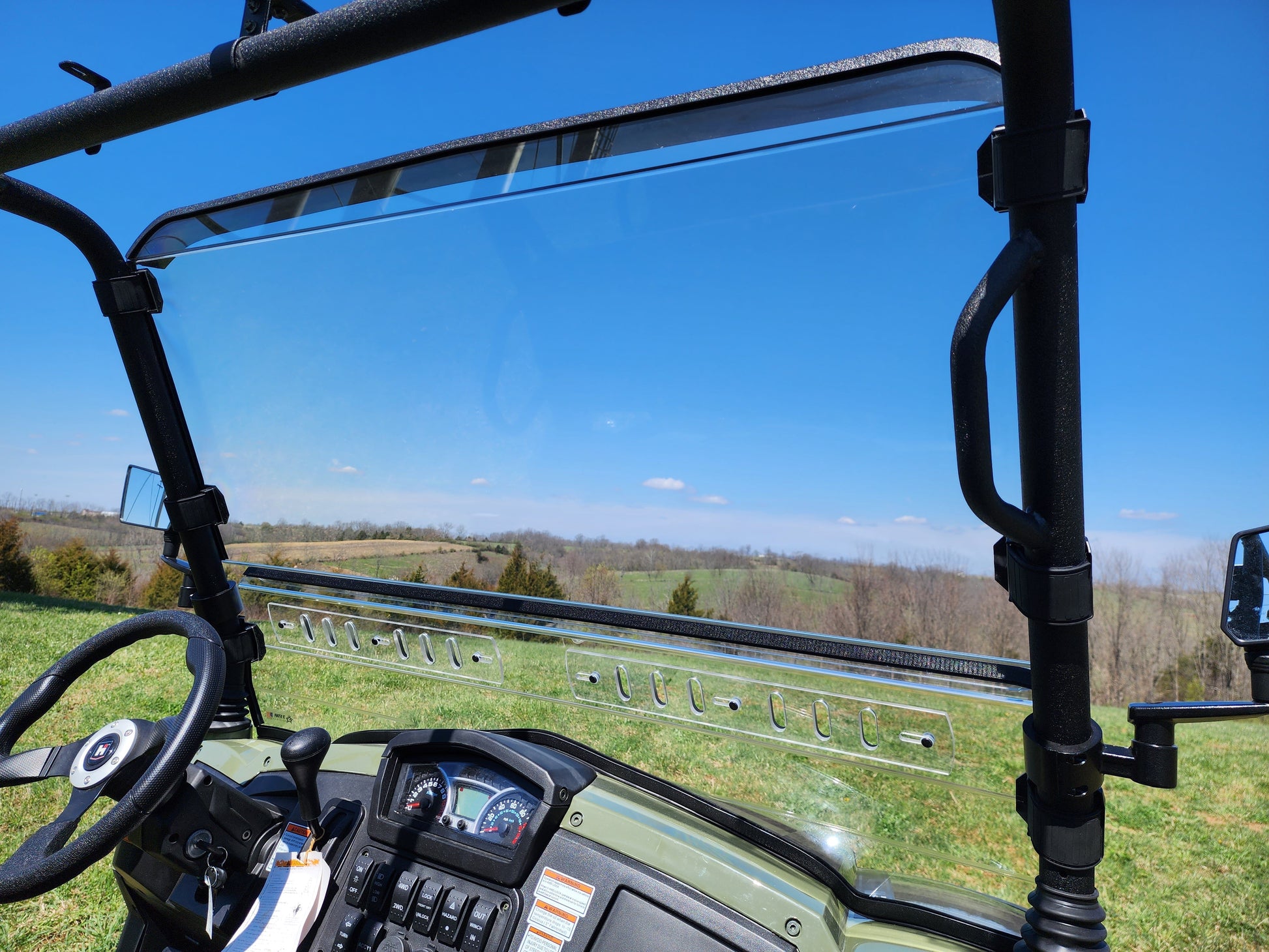 HiSun Sector 750 Crew - 2 Pc Windshield with Vent, Clamp, and Hard Coat Options - 3 Star UTV