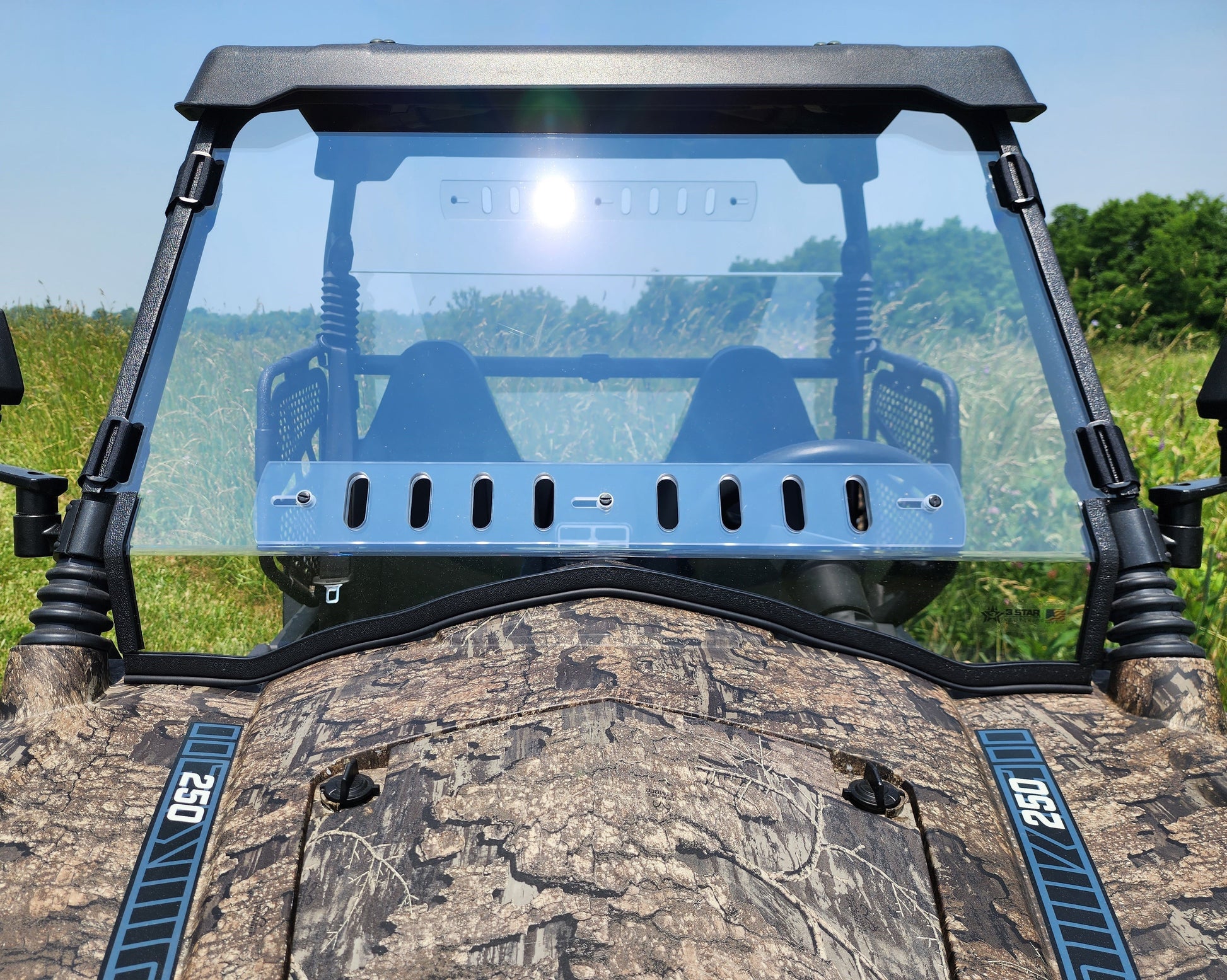 HiSun Strike 250 - 1 Pc Windshield with Vent and Hard Coat Options - 3 Star UTV