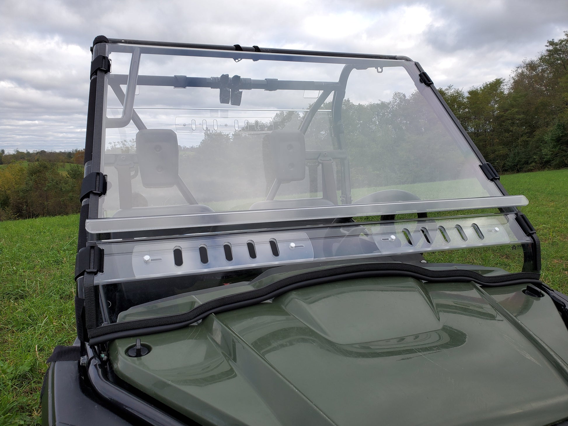 Honda Pioneer 500-520 - 2 Pc Windshield with Optional Vents-Clamps-Hard Coat  - 3 Star UTV