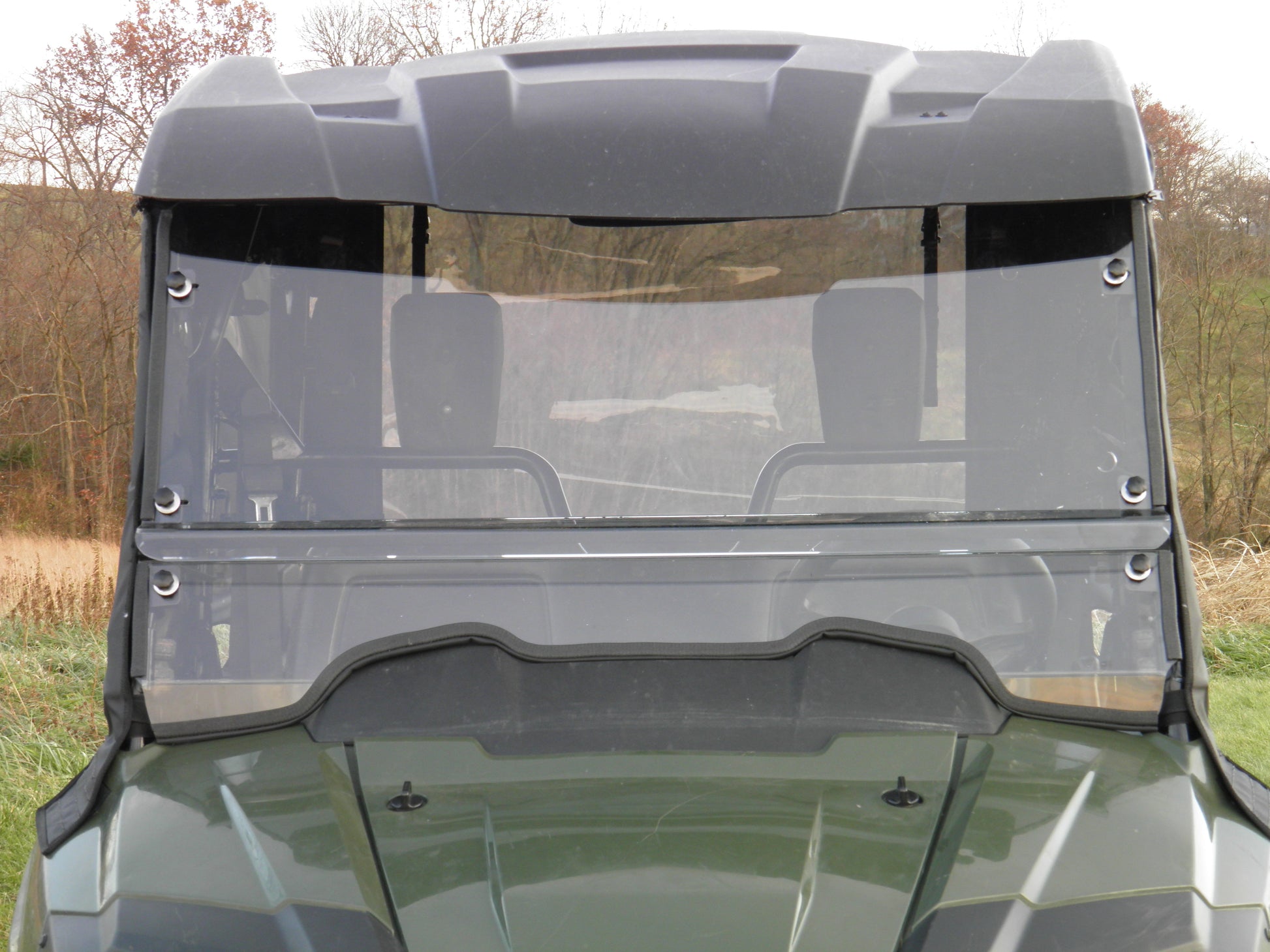 Honda Pioneer 700 4-Seater - 2 Pc Windshield with Clamp, Vent, and Hard Coat Options - 3 Star UTV