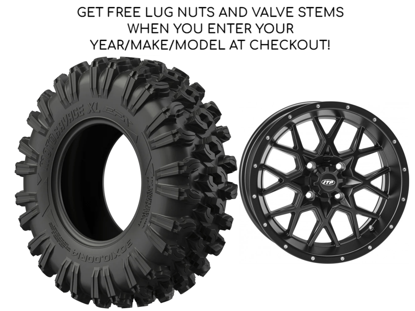 EFX MOTORAVAGE XL - ITP HURRICANE (BLACK) - WHEEL & TIRE KITS