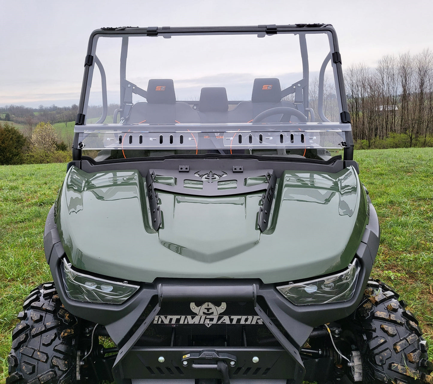 Intimidator GC1K - 2 Pc Windshield with Optional Vents-Clamps-Hard Coat - 3 Star UTV