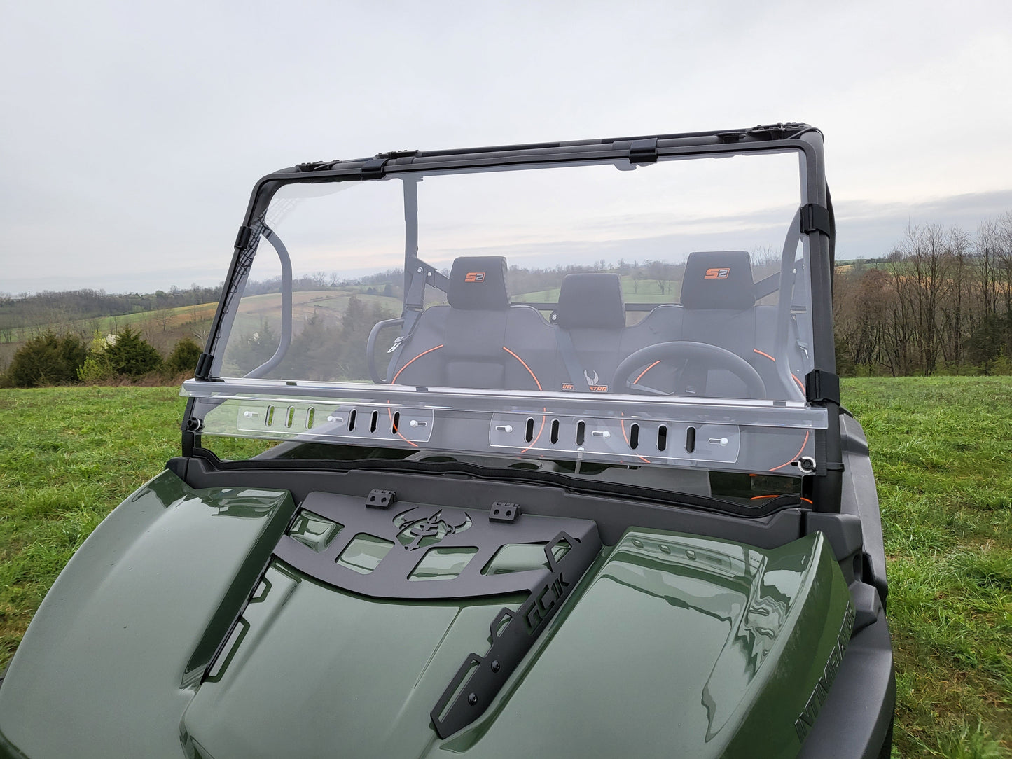 Intimidator GC1K - 2 Pc Windshield with Optional Vents-Clamps-Hard Coat - 3 Star UTV