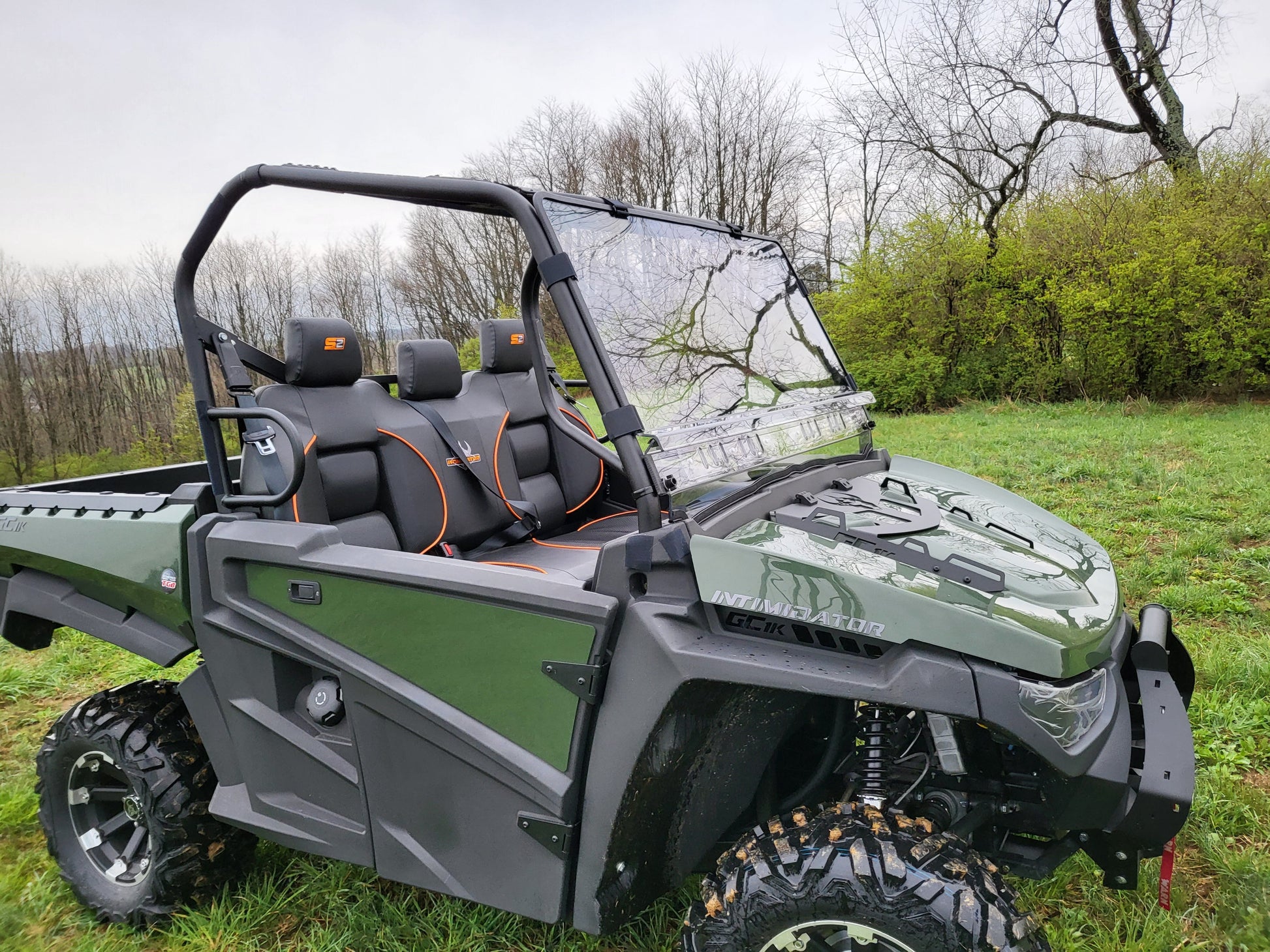 Intimidator GC1K - 2 Pc Windshield with Optional Vents-Clamps-Hard Coat - 3 Star UTV