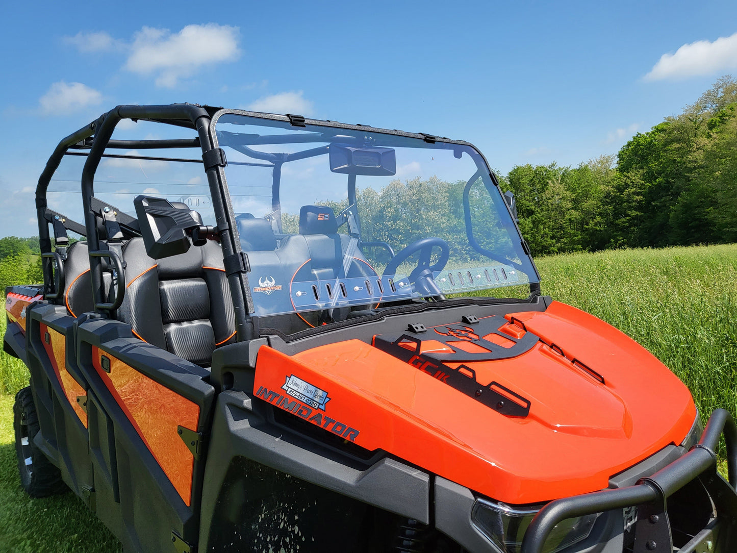 Intimidator GC1K 6-Seater - 2 Pc Windshield with Optional Vents-Clamps-Hard Coat - 3 Star UTV