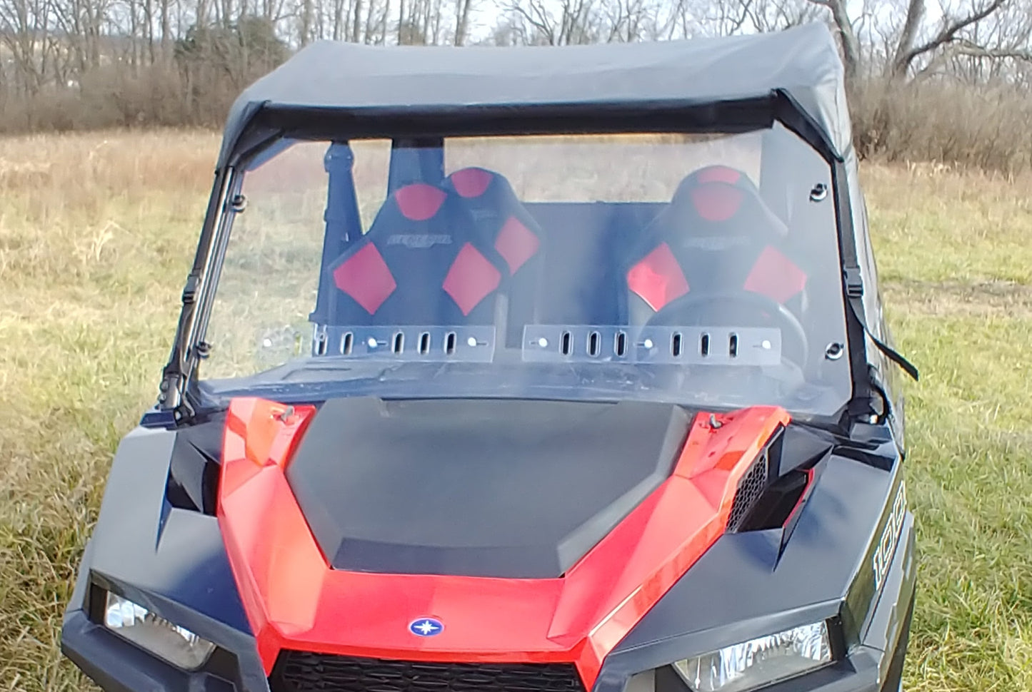 Polaris General Crew 1-Pc Scratch-Resistant Windshield with Optional Vents - 3 Star UTV