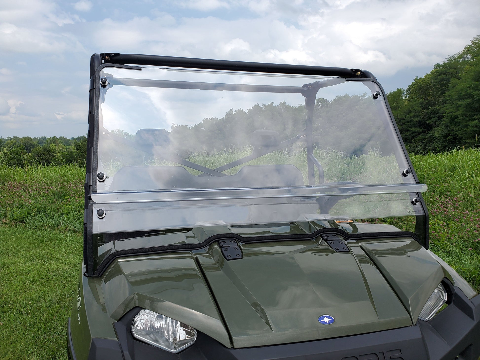 Polaris Ranger 570 3-Passenger-2 Pc Windshield w-Hard Coat, Clamp, and Vent Options - 3 Star UTV