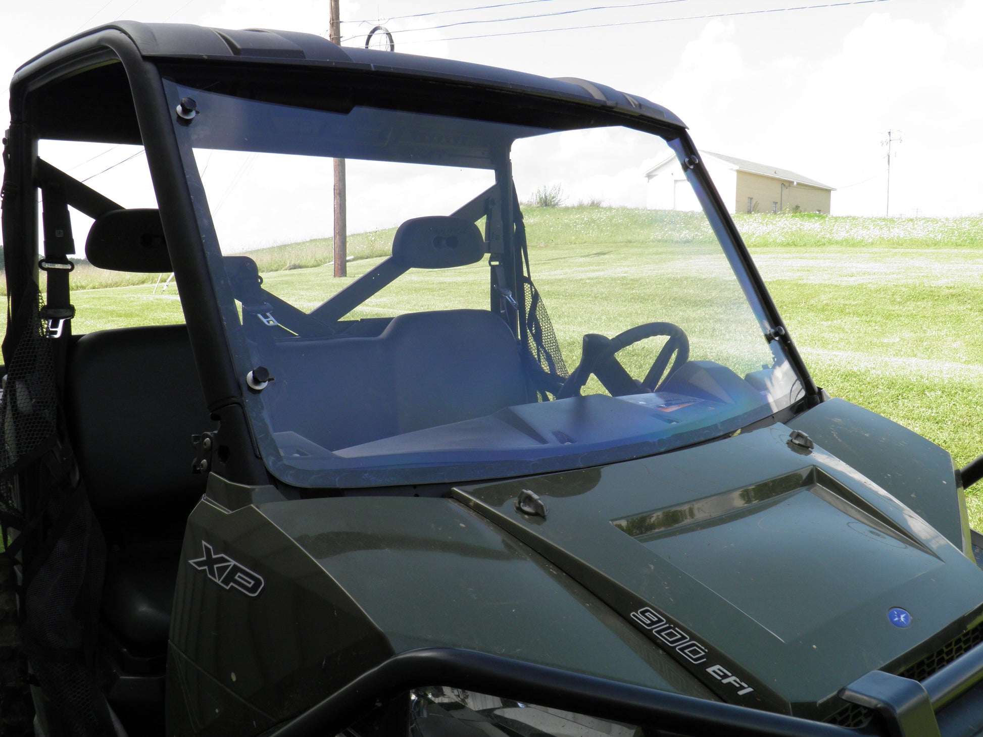 Polaris Ranger 900/1000 - 1 Pc Windshield with Vent, Clamp and Hard Coat Options - 3 Star UTV