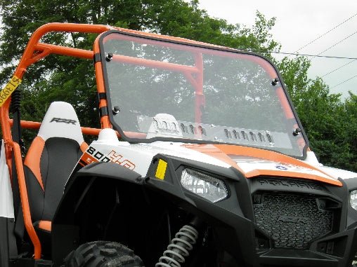 Polaris RZR 570-800-900 1-pc Scratch-Resistant Windshield with Clamp & Vent Options - 3 Star UTV