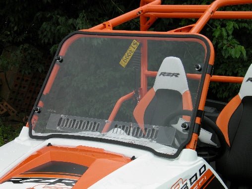 Polaris RZR 570-800-900 1-pc Scratch-Resistant Windshield with Clamp & Vent Options - 3 Star UTV