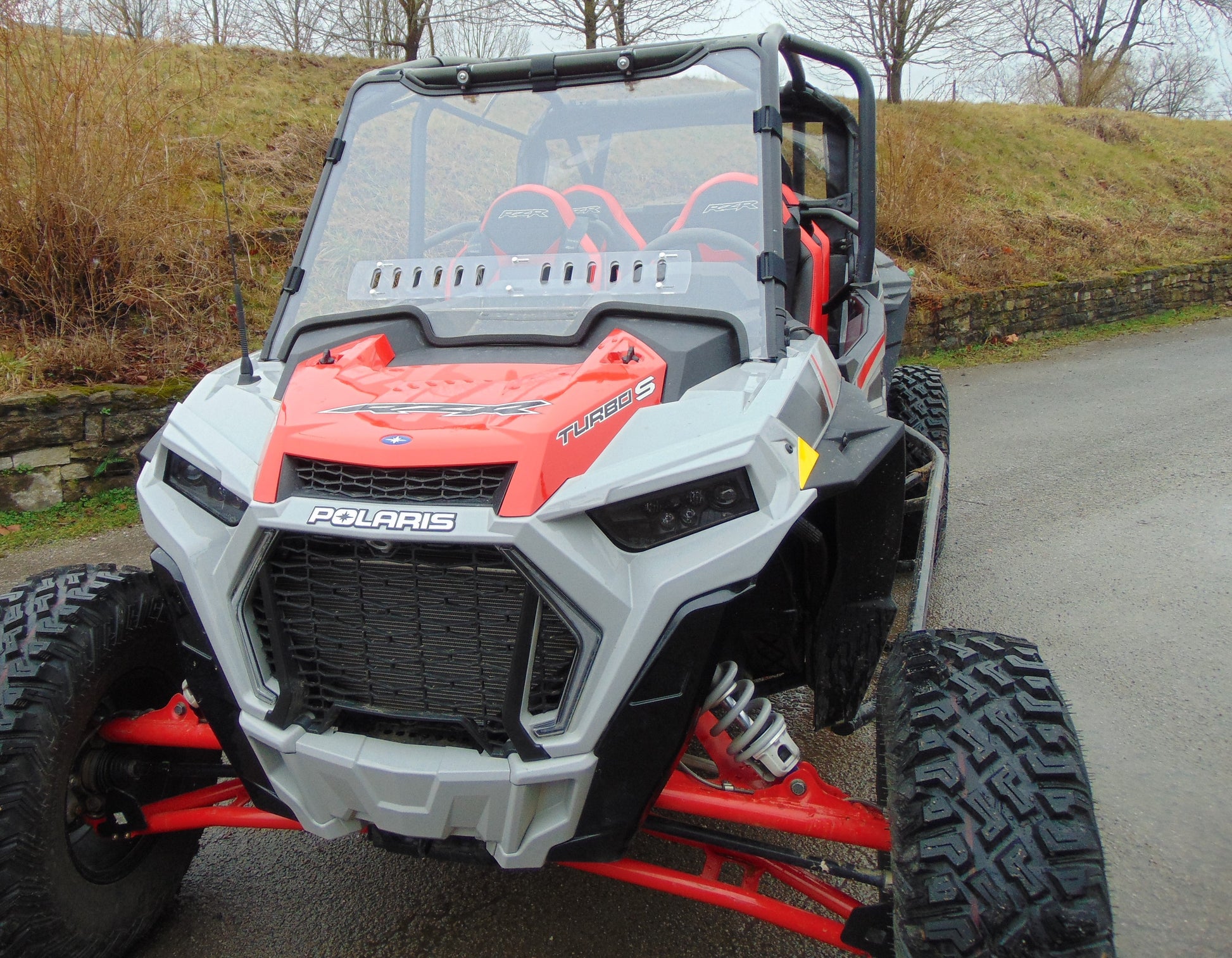 Polaris RZR XP 4 1000-XP 4 Turbo-1 Pc Lexan Windshield w-Clamp and Vent Options - 3 Star UTV