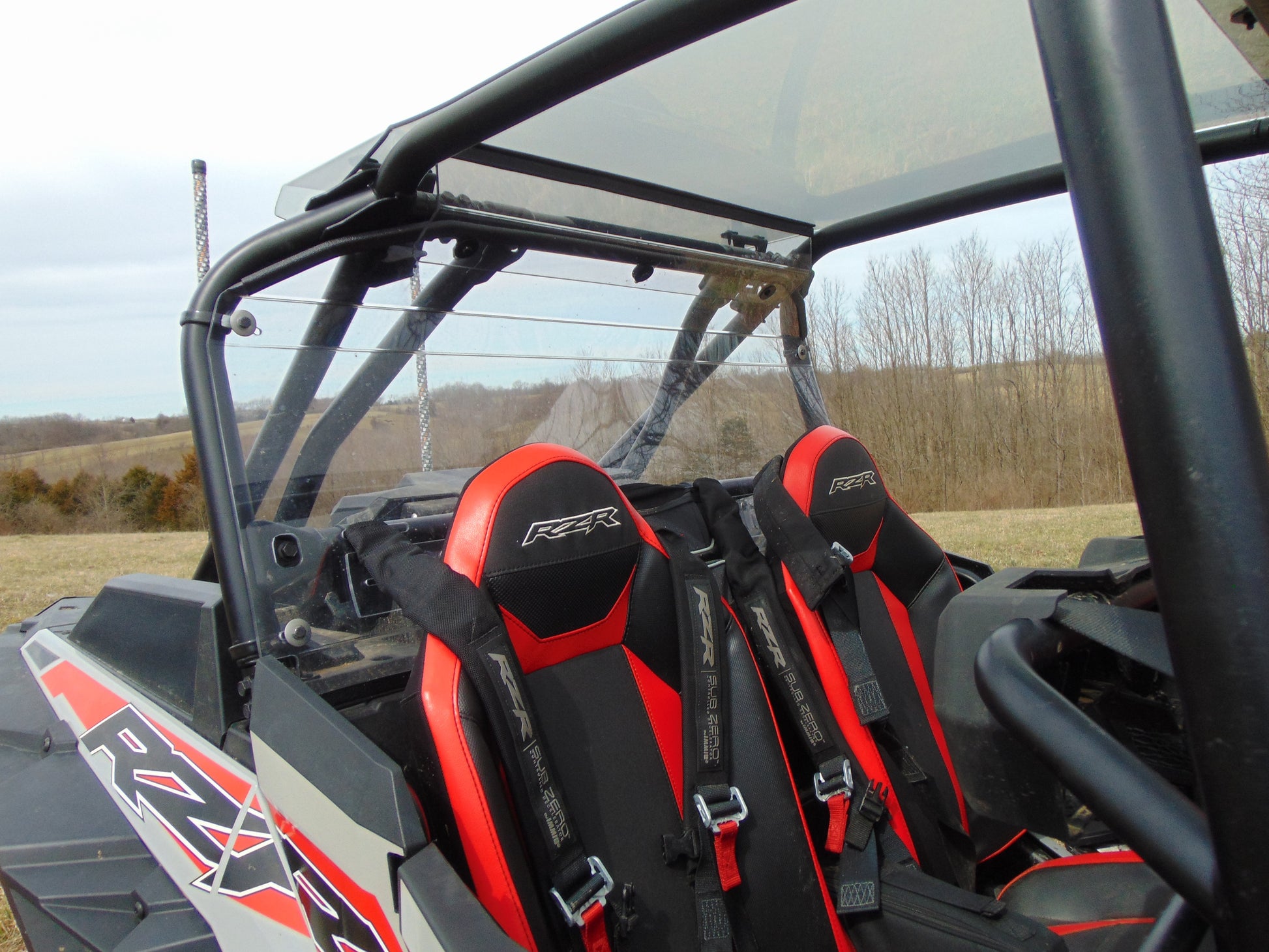 Polaris RZR XP 4 Turbo S Rear Windshield with Upper Extension - 3 Star UTV